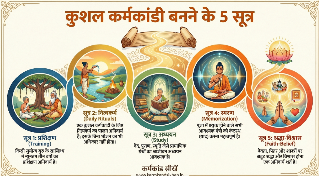इन पांच सूत्रों से कर्मकांड सीखें - 5 sutro se karmkand sikhe